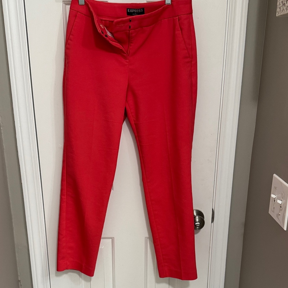 Express Vibrant Coral Columnist Pants